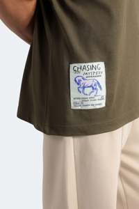 Camiseta Oversize de Algodón Pesado para Hombre, Estilo Urbano, Ajuste Holgado, Lisa, Proveedor de Impresión Personalizada - Product Image 3