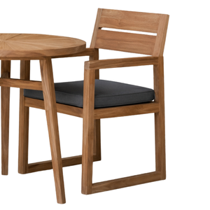 Ensemble bistrot de jardin ARTERRA en teck de qualité supérieure, table ronde et chaises pour l'extérieur, mobilier de luxe pour patio, balcon, restaurant - Product Image 4