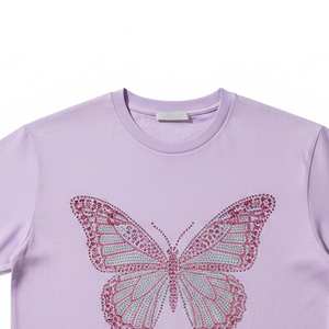 Camiseta Ecológica de Algodón con Pedrería, Logotipo de Marca Personalizado, Adornada con Diamantes, Talla Grande para Hombre, Estilo Casual Brillante - Product Image 4