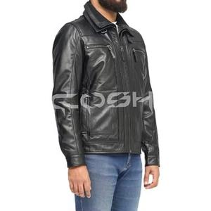 แจ็คเก็ตหนังสีดำดีไซน์หรูหรา ผลิตตามสั่ง OEM/ODM ทนทาน หลายกระเป๋า พร้อมชั้นในถอดออกได้และซับในแบบควิลท์ - Product Image 5