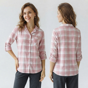 100% Cotton Women <b>Flannel</b> Shirt Long Sleeve Sleeping Shirt Button Down Nightwear Shirt Lounger Wear Soft <b>Flannel</b> Shirt Ladies - Product Image 1