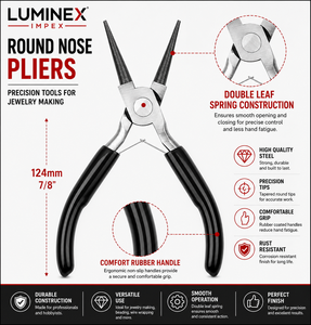 LUMINEX IMPEX <b>Long</b> <b>Nose</b> Stainless Steel Lightweight Jewelry Making & Polishing Pliers with Smooth Work - Product Image 6