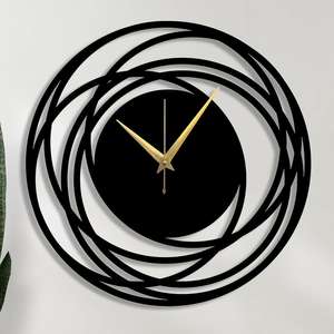 Horloge murale analogique ronde pour salon, chambre, bureau et décoration intérieure, style vintage-moderne - Product Image 1