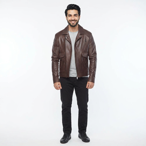 High Quality Plus Size <b>Men's</b> Casual Fashion <b>Leather</b> <b>Jacket</b> Custom Logo OEM New Model for Winter <b>jacket</b> for <b>men</b> - Product Image 5
