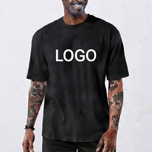 T-shirt en coton à manches courtes pour homme, imprimé logo sur le devant, style décontracté, col rond, coupe classique, tricot jersey - Product Image 1