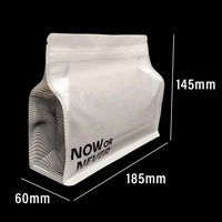 Sac d'emballage pour café avec fermeture éclair, personnalisé avec logo, mat, transparent, à fond carré, résistant à l'humidité, étanche, de qualité alimentaire, recyclable