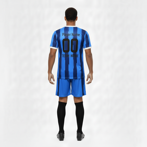 Ensemble de maillots de football personnalisés pour adultes, 100% polyester, manches courtes, impression numérique, séchage rapide, respirant, tenue de football - Product Image 3