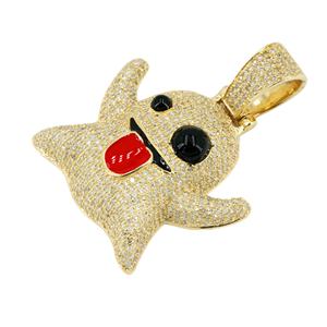 Colgante de Lujo de Plata 925 Bañado en Rodio Color Oro con Moissanita, Diseño de Animal de Dibujos Animados, Micro Pavé, Joyería de Regalo para Hombres y Mujeres - Product Image 2