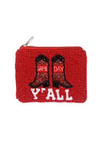 Élégant artisanat GIG'EM Design perlé broderie Preppy Mini sac à fermeture éclair élégant et fantaisie traditionnel par Hiba Enterprises - Product Image 5