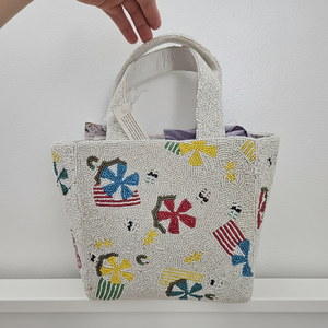 Bolso de cuentas indio hecho a mano, colorido, de lujo, artesanal étnico, con asa de baguette de cuentas de cristal, duradero, moderno, accesorio de moda de cristal - Product Image 2