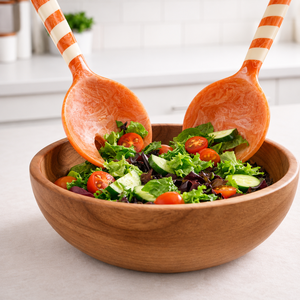 Serveur à salade en résine - Écologique, compatible lave-vaisselle, micro-ondes et four - Craft Emporium Exports - Product Image 6