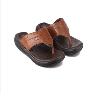 Leather <b>Slides</b> <b>for</b> Men Stylish Slip On Footwear Comfortable Open Back Sandals <b>for</b> Home Travel Leisure - Product Image 1