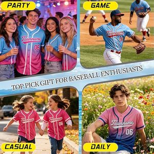 Maillot de baseball personnalisé imprimé et brodé, chemise de baseball boutonnée personnalisée, uniforme d'équipe sportive pour femmes, hommes, jeunes et fans - Product Image 5