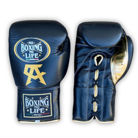 Guantes de Boxeo de Cuero Vacuno de Alta Calidad, Sin Boxeo No Hay Vida, para Entrenamiento y Sparring, con Cierre de Cordones, Absorben la Humedad