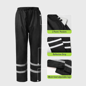 Traje Impermeable de Alta Visibilidad Industrial, Chaqueta y Pantalones con Recubrimiento de PU Oxford, para Trabajo al Aire Libre - Product Image 5