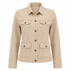 Veste en jean durable pour femme, en laine, style décontracté, mode urbaine, avec boutons, vente en gros, OEM - Product Image 3