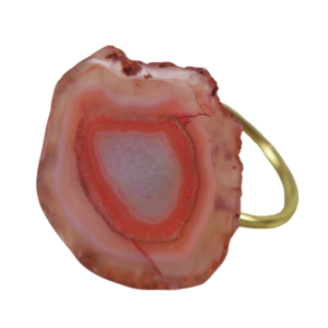 Anneau de serviette en laiton et agate, design classique fait main, personnalisable, porte-serviettes de luxe pour accessoires de table de fête - Product Image 1