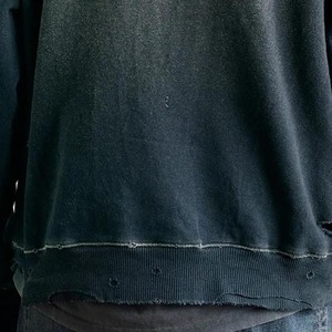 Sweat à capuche oversize en coton vintage 500 g/m², style streetwear personnalisé, tricot gaufré, effet délavé, pour homme - Product Image 5