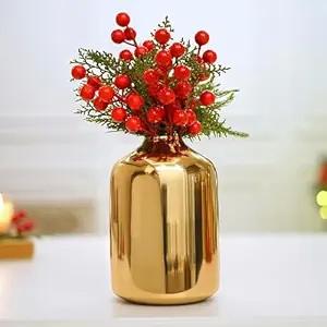 Vase décoratif de luxe en métal pour fleurs artificielles, décoration élégante pour hôtels et mariages - Product Image 6