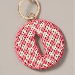 R Beautiful Seed Beads Keychain With Artistic Pattern Handmade Beaded Keychain With Stylish Boho Design - Product Image 3