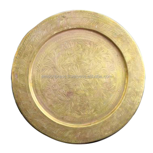 จานรองอาหารโบราณทรงกลม จานรองอาหารตกแต่งทรงกลม จานรองอาหารเคลือบตกแต่ง - Product Image 6