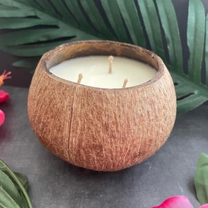 Home Burning Handcrafted Vegetable Wax Other Scented <b>Candles</b> Wooden <b>Wick</b> Coconut Shell <b>Candle</b> - Product Image 2