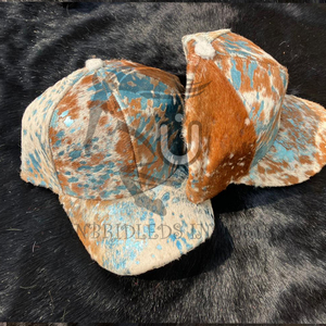 Gorra de cuero de vaca con pelo, estilo vintage, con efecto lavado ácido y salpicaduras metálicas, color marrón natural, novedad 2026 - Product Image 1