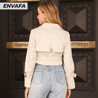 Blouson bomber court pour femme, personnalisable avec logo, vente en gros, respirant, tissé, classique, double boutonnage, collection printemps