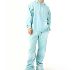 Conjunto de Sudadera con Capucha y Pantalones Deportivos Extra Grandes con Logotipo Personalizado, Estilo Vintage, Felpa Gruesa, Ropa Deportiva Unisex al por Mayor - Product Image 3