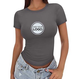 T-shirt pour femmes 100% coton, impression personnalisée, t-shirt ample à col ras du cou pour femmes - Product Image 4