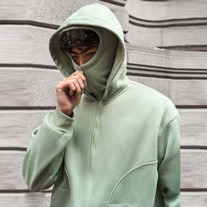 Sweat à capuche zippé intégral pour homme, style streetwear vintage, coupe oversize, en coton de haute qualité, disponible en gros et en stock. - Product Image 5