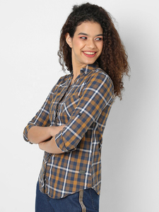 Wholesale Solid Casual Women's Flannel Shirts 100% Cotton Wide Full Sleeves Turn-Down Collar Button Anti-Pilling Breathable - Product Image 2