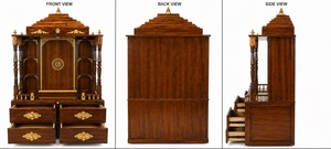 Traditional Teak Wooden Temples for Office Luxury Teak Wood <b>Mandir</b> With Storage Big Size Wooden <b>Mandir</b> At wholesale Price Export - Product Image 5