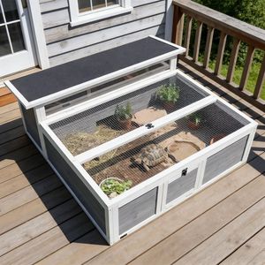 Muebles Clásicos y Modernos de Madera para Mascotas, Jaula para Tortugas XL y XXL, Casa para Tortugas Pequeñas de Interior y Exterior - Product Image 1