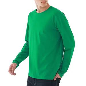 Camiseta de manga larga extragrande para hombre, lisa, de algodón, con impresión personalizada, servicio OEM. - Product Image 3