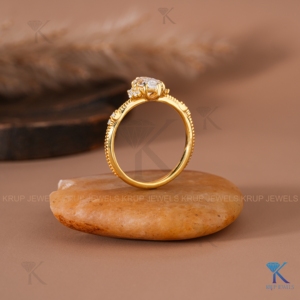 Vintage Marquise Lab Grown Diamond Cluster Engagement <b>Ring</b> 14K/18K Solid Yellow Gold Milgrain Band Fine Bridal Jewelry For Women - Product Image 3