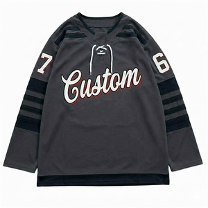 Maillot de hockey sur glace personnalisé par le fabricant, manches longues, respirant, séchage rapide, nom, numéro et logo d'équipe personnalisés, équipement d'équipe, OEM - Product Image 1
