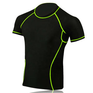 Maillot de bain à manches courtes pour homme, noir, à séchage rapide, en polyester, haut de sport pour adulte - Product Image 6