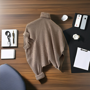 Jersey de algodón peinado cálido para hombre de otoño OEM ODM Jersey suelto grueso de nuevo estilo del fabricante con cuello de punto - Product Image 5