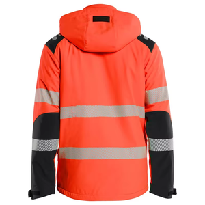 Veste Softshell de sécurité pour homme, haute visibilité, bicolore, réfléchissante, imperméable, pour le travail au printemps, avec col montant, anti-UV - Product Image 4