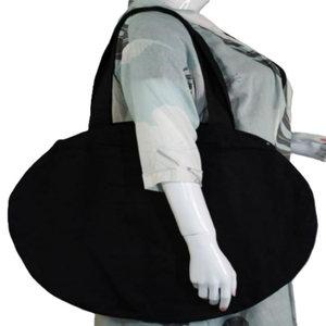 Sac fourre-tout en toile de coton bio 100% naturel beige uni avec logo personnalisé, sac de courses écologique - Product Image 3