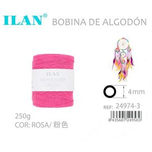 Bobina di Corda di Cotone 4mm Fucsia 250g per Creazione di Acchiappasogni - Product Image 3
