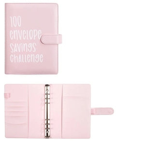 Matériaux durables A5 en cuir PU 100 Enveloppe pour épargner de l'argent Défi Classeur Budget personnalisé avec enveloppes à monnaie - Product Image 2