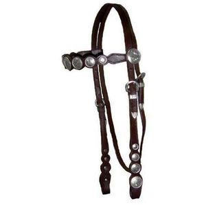 Genuine Leather Horse Headstall with Hand Engraved Silver Conchos Western Horse Bridle for Show and Trail Durable OEM Supplier - Product Image 5