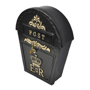 Decorative Gold ER Oval Shape Top <b>Post</b> <b>Box</b> <b>For</b> <b>Home</b> Wall Mount Weatherproof Custom Mailbox Black Coated - Product Image 2