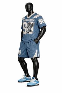 Conjunto de Camiseta y Pantalones Cortos de Fútbol Americano de Buena Calidad, Uniforme Deportivo Transpirable, Ropa de Equipo Personalizada para Entrenamientos y Partidos - Product Image 4