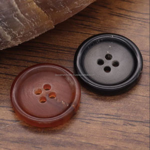 Boutons ronds en corne de boeuf à 4 trous en gros bouton en corne de buffle véritable personnalisé pour costume - Product Image 4