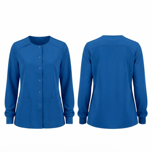 Blouson de travail unisexe à capuche en laine/viscose 180 GSM de qualité supérieure, bleu roi, avec empiècements aux épaules, logo brodé personnalisé, imperméable, hiver - Product Image 1