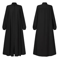 Nouvelle Collection Abaya 2026 Robes Modestes Abaya Simple et Fermée Abaya Unie Robe Musulmane Femme Vêtements Islamiques Robe Femme en Lin