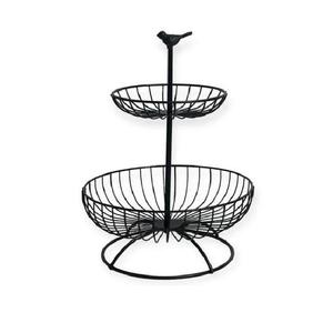 Nouveau panier à fruits moderne à double niveau pour la maison, avec une construction en fer durable - Product Image 2